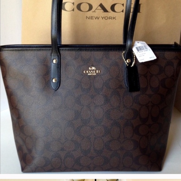 Coach Handbags - SALE❤️NWT Coach Signature City Zip Tote Bag